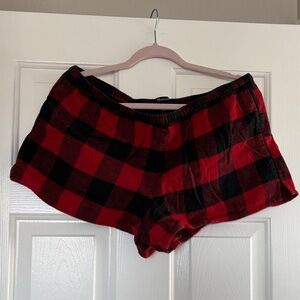 Madewell Red and Black Plaid Shorts